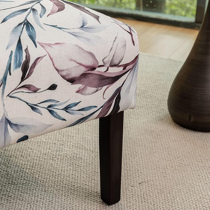 Roundhill Furniture Capa Print Fabric Armless Contemporary Accent Chair Purple Floral