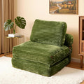75'' Foldable Sofa Bed Convertible Sleeper Sofa with Pillow Boneless Corduroy Foldable Couch Bed Single Sleeper Chair for Small Spaces Living Room Bedroom StudioGreen