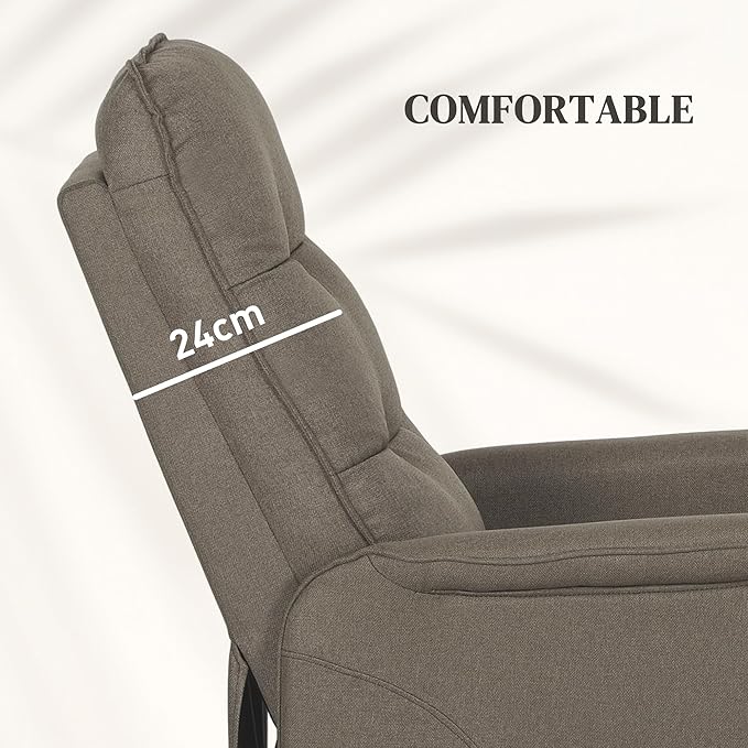 HOMCOM Power Lift Recliner Chair for Elderly Fabric Lift Chair Sofa with Remote Control Side Pockets Pocket Spring Tufted Back Quick Assembly Coffee