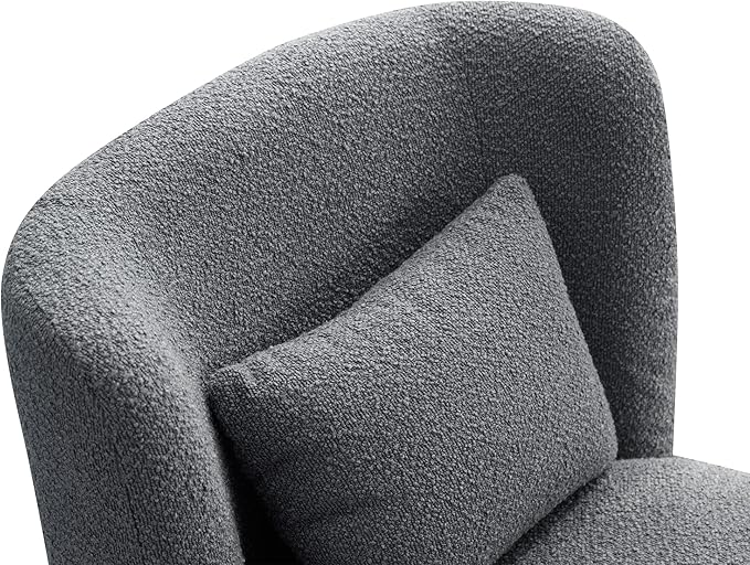 23.6 W Swivel Accent Chair and Comfy Accent Sofa Chair for Living Room 360 Degree Club Chair Leisure Chair for Bedroom Living Room Lounge Hotel Office (Gray Boucle)
