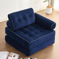Plus Futon Sofa Bed for Small Spaces Floor Couch with Armrest Folding Sofa Couch Convertible Sleeper Chair Bed with Pillow Portable Comfy Floor Lounge for Living Room and Bedroom Blue