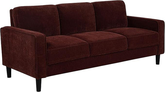 Coaster Home Furnishings - Ruth - Fabric - Upholstered Sofa with Slim Track Arms Attached Cushions Angled Legs - Transitional Style - Living Room - 77-Inch - Rust - 511211