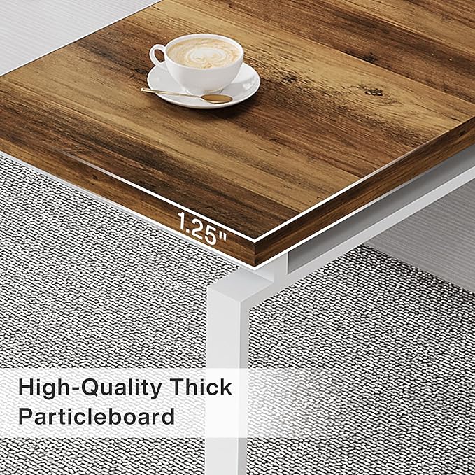 Tribesigns 63 Computer Desk Home Office Desk Writing Table for Workstation Modern Executive Desk with Sturdy Legs (Only Table) (Oak Karo &amp White)
