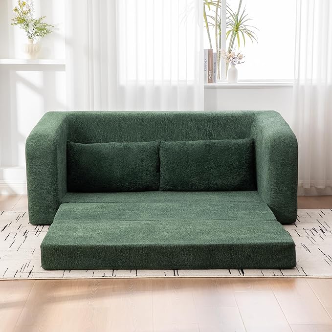 KEIKI 71 Pull-Out Sofa Bed with Armrest &amp Backrest High-Density Foam Cloud Lounger for Movie Nights Relaxed Reading Spaces Dorm Living &amp Multi-Functional Rooms