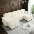Sectional Couches for Living Room Sectional Sleeper Sofa with Pull Out Bed Modular Corner Sofa with Storage Convertible Sofa Bed for Living Room Bedroom and Apartment Beige