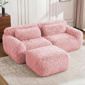 Boneless Couch Modular Sectional Sofa Comfy Cloud Couch No Assembly L Shaped Couches 80.4 Modern Sectional Couches for Living Room Deep Seat Loveseat Sofa Floor Sofas Anti-SlipPink