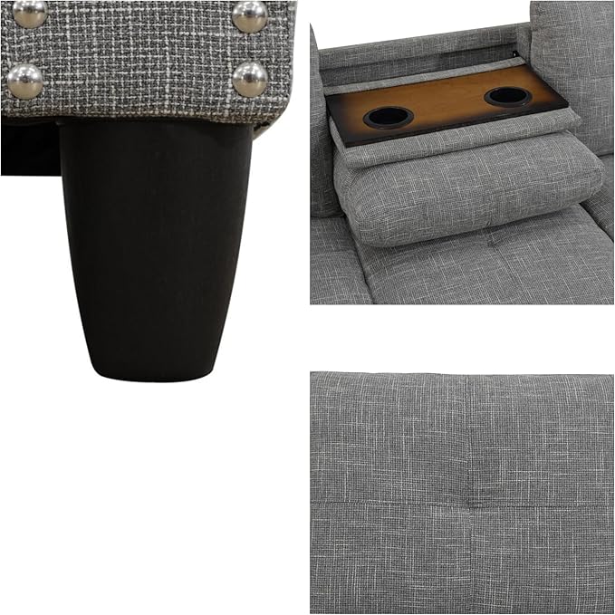 L-Shaped Sectional Sofa Modern Sectional Couches Home Sofas for Living Room with Movable Chaise Modular Living Room Sets Furniture for Apartment Bedroom &amp Office Brown Grey