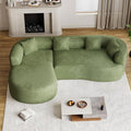 Oversized Sectional Sofa with Left Chaise for Living Room 111 Modern Curved L Shape Cloud Couch with Extra Deep Seat Modern Luxury Chenille 4 Seater No Assembly Required Green