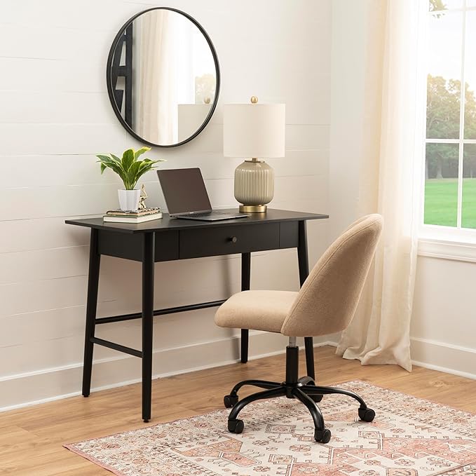 Melissa Black Wooden One Drawer Writing Desk by Linon