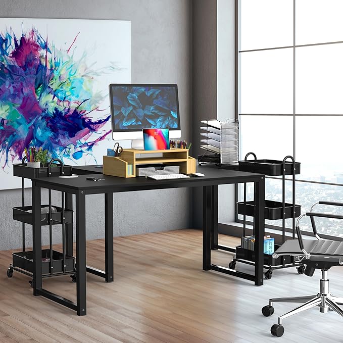 SHW 48-Inch Commercial-Grade Office Computer Desk Black