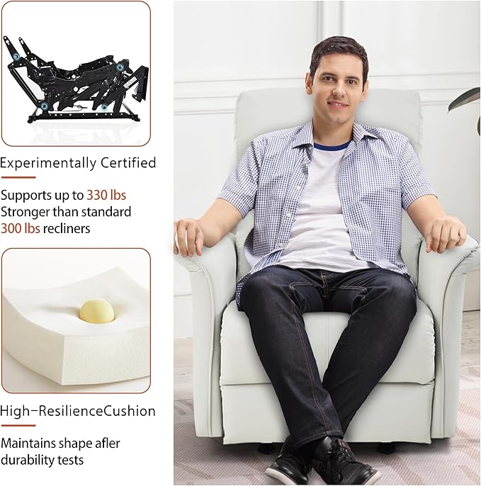 KEIKI Swivel Rocker Recliner Chair for Adults Rocking Recliner Chair Glider Rocking Chair Reclining with Modern-Designed Armrests Nursery Recliner for for Small Spaces/Living Room/Bedroom/Nursing