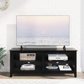 TV Stand for 65 inch TV with StorageModern TV Entertainment Center for BedroomTV Media Console Table with 4 Open Storage Shelve55 inch Wood TV Cabinet Black