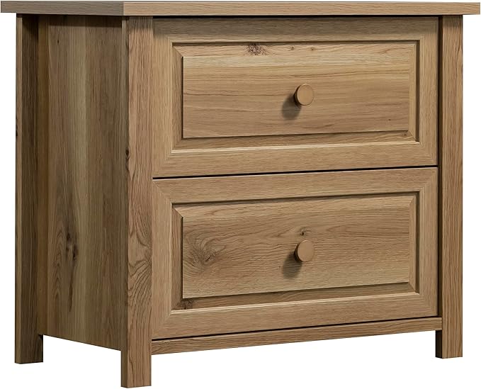 Lateral 2 Drawer Small File Cabinet with Lock Under Desk Locking Storage Drawers Organizer for Home Farmhouse Office Filing CabinetsBrown