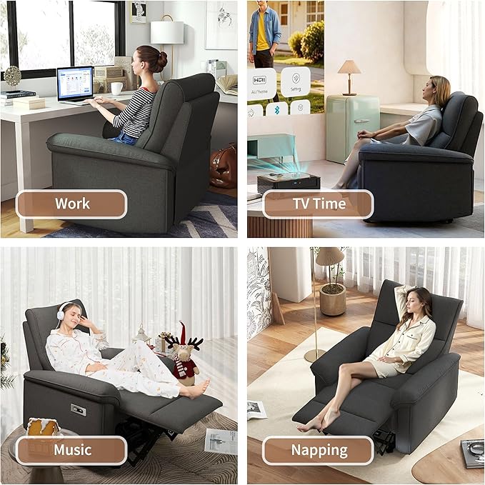 Wall Hugger Power Recliner Chair Zero Wall Electric Recliner Chairs with USB Port Snowflake Velvet Space Saving Large Recliner for Living Room RV Home Theater