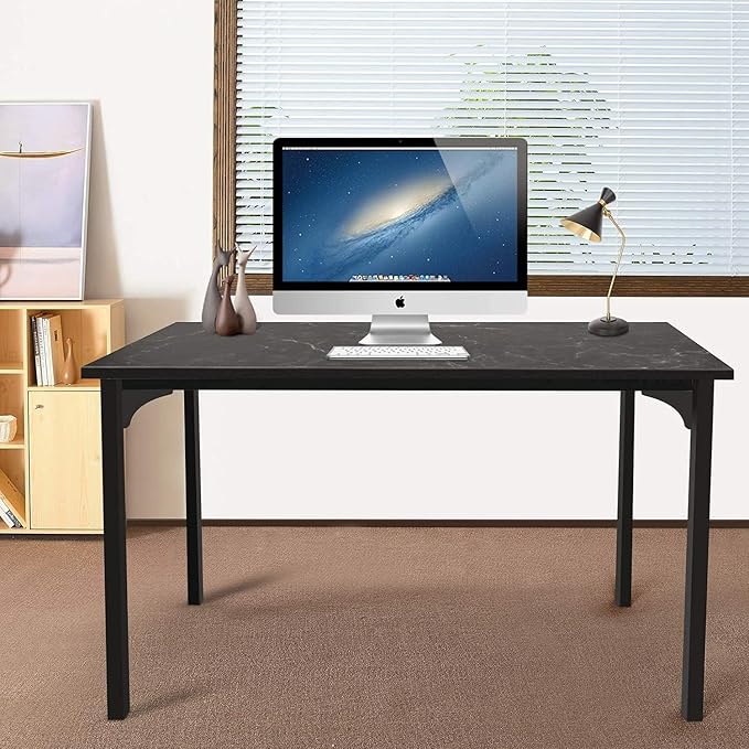 YSSOA 47 Inch Home Office Computer Desk for Working Studying Writing or Gaming Black