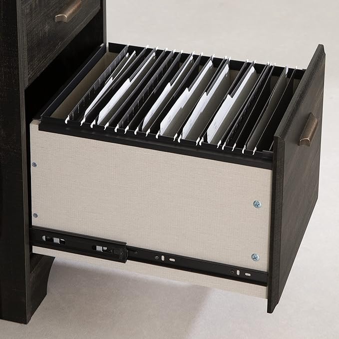 South Shore 14676 Versa Computer Desk with Hutch Rubbed Black