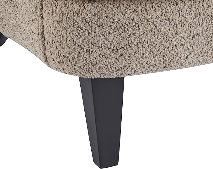 Christopher Knight Home Colby Boucle Upholstered Club Chair Living Room Accent Chair Wooden Frame Flared Armrest Plush Thick Cushion Reading Lounge Chair Space-Saving Furniture Light Brown