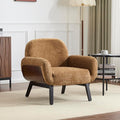 Christopher Knight Home Audrey Modern Upholstered Accent Chair Low Profile Lounge Chair Inddor Wooden Comfy Reading Chair Soft Seating Single Lounge Sofa Tan Brown