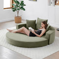 67 Round Convertible Folding Sofa Bed Boneless Couch Loveseat Floor Sleeper Chaise Lounge for Living Room Apartment Dorm Small Spaces Green