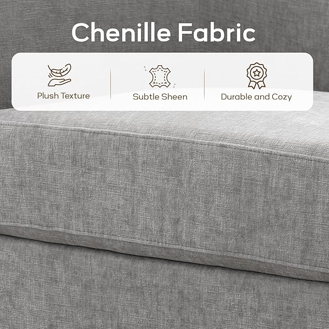 Chenille Swivel Accent Chairs Set of 2 No Assembly Upholstered Armchair 360°Rotating Barrel Chairs for Living Room Bedroom Apartment &amp Reading Nook (2 Light Grey)