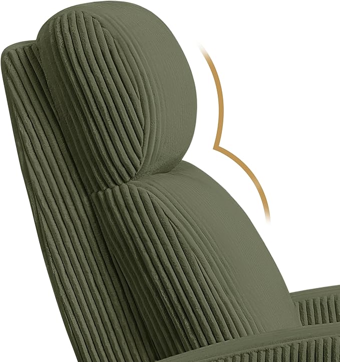 Yaheetech 2-Seat Corduroy Pushback Recliner Chair Living Room Chair with Thick Seat Cushion and Backrest Reclining Chair for Living Room Dark Green