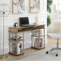 Timeless Trends No Tools Desk Home Office Desk with Shelves Corner Shelf Vanity Desk Computer Desk Nail Table for Nail Tech - 47.25 L x 15.75 W x 30 H Light Oak