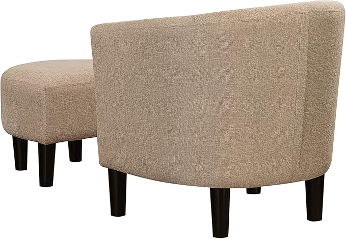 Convenience Concepts Take a Seat Churchill Accent Chair with Ottoman Tan Fabric