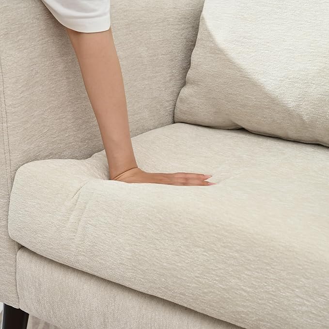 Modern Accent Chair Barrel Armchair Fleece Club Chair with Solid Wood Legs Waist PillowPadded Single Chair for Living Room/Bedroom/Study/Waiting Room