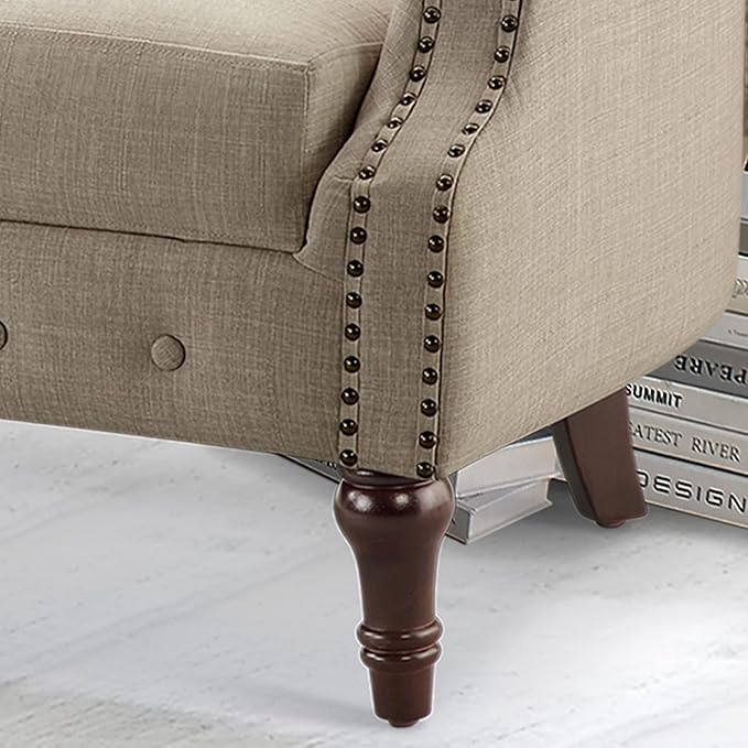 Rosevera C18-1 (1-B) Garner Chesterfield Settee Loveseat Beige