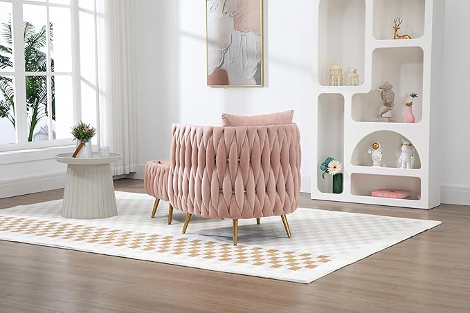 Accent Chair with Storage Ottoman Chair Tufted Barrel Chair Set Arm Chair for Living Room Bedroom