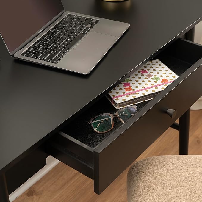 Melissa Black Wooden One Drawer Writing Desk by Linon