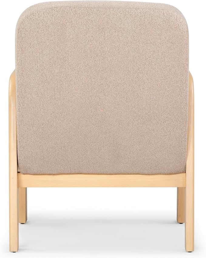 SAFAVIEH Couture Collection Roslina Light Brown Boucle/Natural Accent Chair (Fully Assembled)