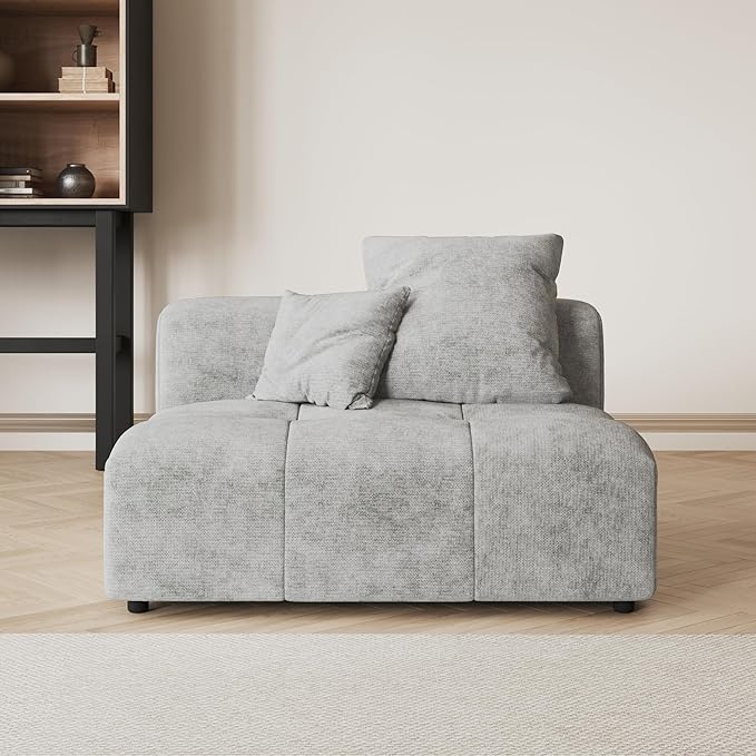 Modular Sectional Sofa Cloud Couch with Deep Seats Modern Sectional Couches for Living Room/Bedroom/Apartment Simple Assembly Gray Middle Modular
