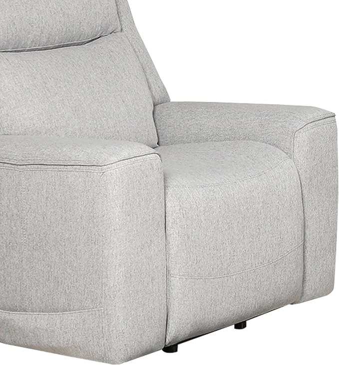 AC Pacific Amelia Upholstered Recliner Chair with Plush Comfort Adjustable Inclining Feature Sleek Design for Stylish Relaxation Living Room Furniture for Modern Homes White