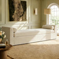 Mlmh &amp Kngwa Chaise Lounge Chair Indoor 88.5 Upholstered Oversized End of Bed Bench with 2 Pillows &amp Armrests Comfy Sleeper Couch Daybed Bench for Bedroom Living Room Chenille Beige