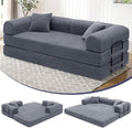 Convertible Sleeper Sofa Bed 1600lbs Weight Capacity Floor Sofa Bed with Fixed-Shape Frame Corduroy Foldable Couch for Small Space Lounge Mattress for Living Room Apartment Game Room (Dark Grey)