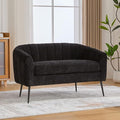 Chifee &amp Vingol Black Loveseat Sofa 50.2'' Wide Upholstered Loveseat Accent Couch with Metal Legs Modern 2-Seater Sofa for Living Rooms Bedroom Apartment OfficeBlack