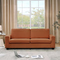 Modern Loveseat Sofa Couches for Living Room 83 Boneless Comfy Corduroy Sofa for Apartment Bedroom or Office Soft Upholstered Couch for Compact Spaces Deep Seats Wood Frame Removable Cover Red