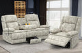 Recliner Sofa 3+1 Set Flip Middle Backrest Design 3 Seater Loveseat Reclining Sofa and Single Oversized Recliner Chair Manual Couches for Living Room/RV