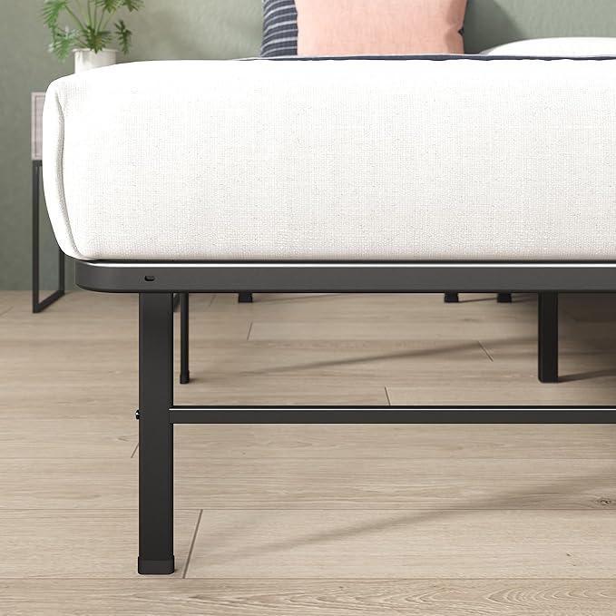 Zinus Rumi 14in Full Metal Bed Frame Quick Assembly SmartBase® Mattress Foundation Heavy Duty Sturdy Steel with No Box Spring Needed Eco-Friendly Packaging Black