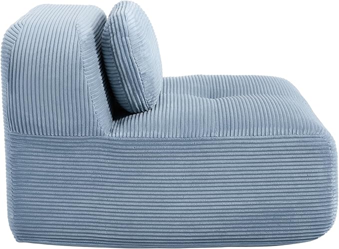 35.4 Middle Position Sofa Splicing Combination Corduroy Couch with 1 Lumbar Pillow Accessories for Modern Home Decor(Blue)