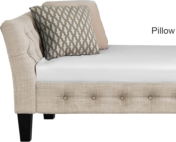 Rosevera Jamie Modern Upholstered Twin Daybed Frame Button Tufted Fine Polyester Easy aseemble with Wooden Legs Twin Size Daybed Sleeper Couch for Living Room Bedroom
