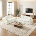 HOMREST Boneless Couch for Living Room 75 3-Seater Sofa w/ 61 Bean Bag Chair Upholstered Cloud Sofa with Cup Holder No Assembly Couch Compressed Floor Sofa for Bedroom Dorm Apartment Beige