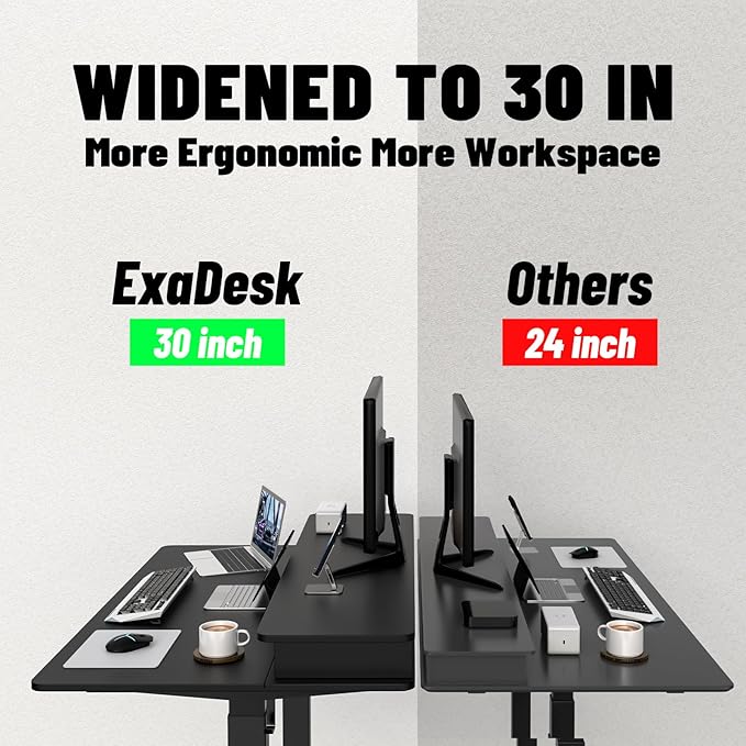 Electric Standing Desk 48 * 30 Inches Adjustable Height with 4 Drawers Double Storage Shelves Home Office Workstation Sit Stand up Desk (Classical Black)