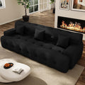 OUYESSIR 114 Boneless CouchCloud Couch3D Mesh Fabric Comfy Sofa3 Seater Modern Curved Sofa for Living RoomBedroom and ApartmentNo Assembly RequiredBlack