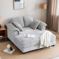 VINGLI Lounge Chair 56 Oversized Reading Chair Corduroy Chaise Sofa Recliner Bed Upholstered Comfy Sleeper Couch with Throw Pillows and Armrests for Living Room Movie Room Bedroom
