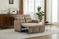 KEIKI 46 Sleeper Sofa Bed 3-in-1 Convertible Sofa Chair with Pullout Bed Loveseat with Adjustable Backrest and Side Pocket for Living Room Dorm Apartment Came