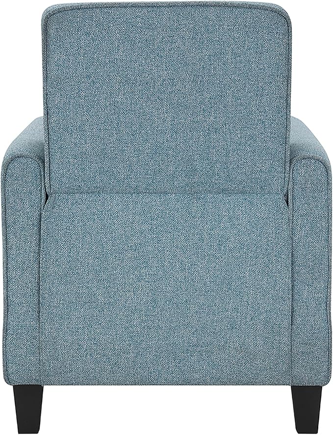24/7 Shop at Home Mulvane Modern Recliner Chair with Push Back &amp Foot Rest Single Couch with Fabric Upholstered &amp Plastic Legs Sofa Reclinable Individual for Bedroom Living Room Home Offic