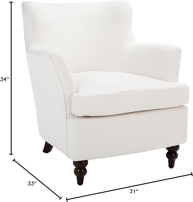SAFAVIEH Home Collection Levin White/Walnut Accent Club Chair