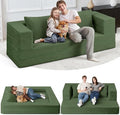 Futon Sofa Bed with Pillow 3-in-1 Sleeper Sofa Bed with Removable Cover Convertible Floor Sofa Bed No Assembly Boneless Couch for Living Room Bedroom